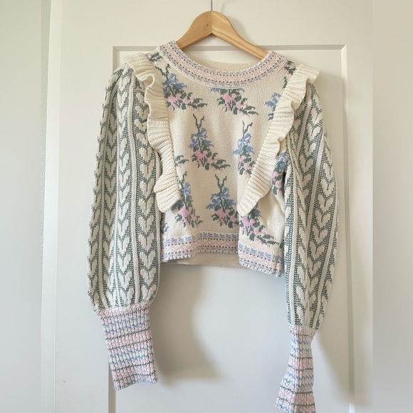 LoveShackFancy Warwick Pullover Sweater - Picture 3 of 6